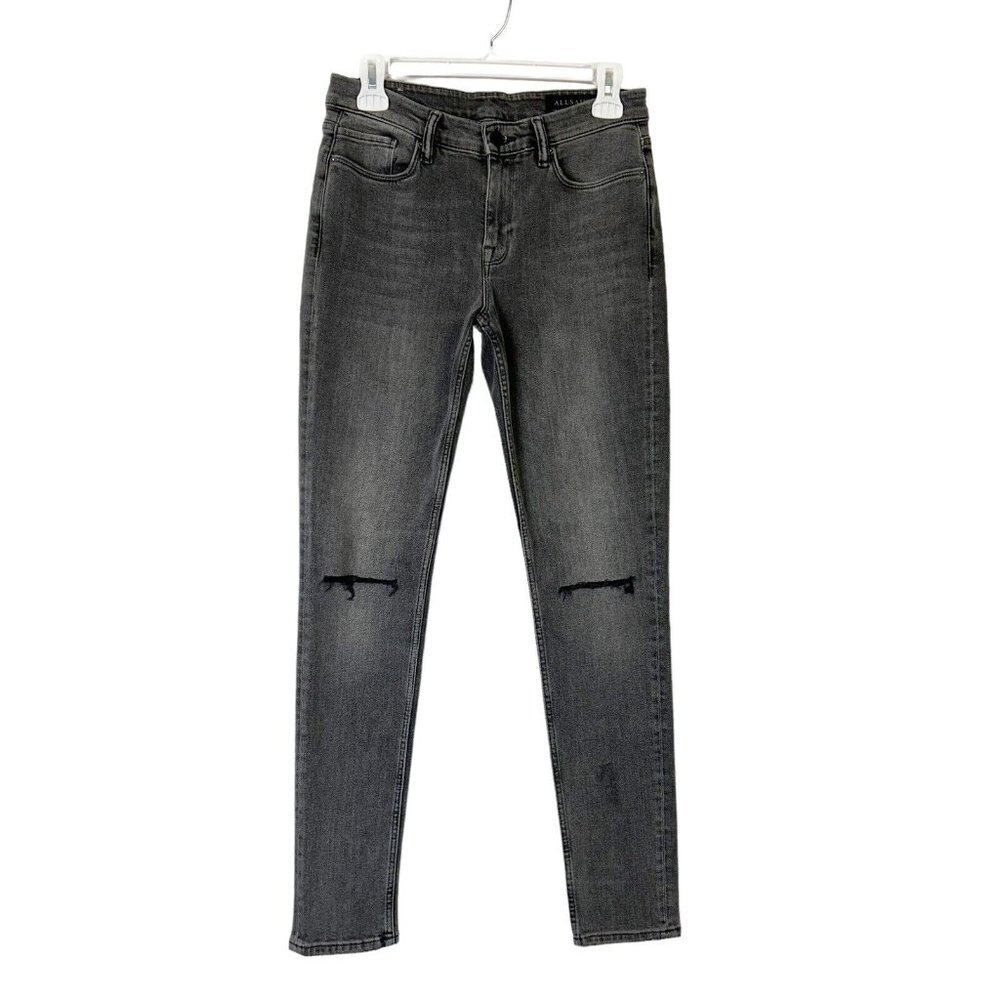 All‎ Saints Grace Skinny Jeans Womens Size 28 Gray Slashed
